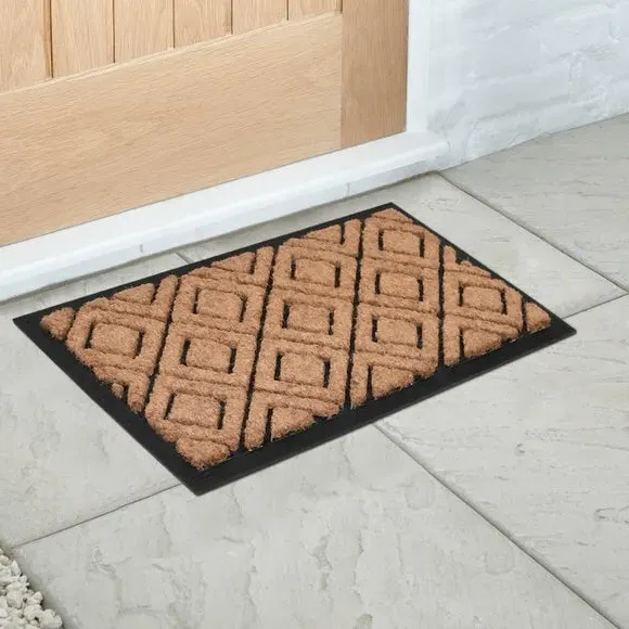 Diamond Coir Doormat - Brown image