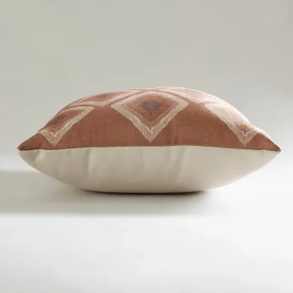 Diamond Cushion with Zip Cover - Brown, Polyester