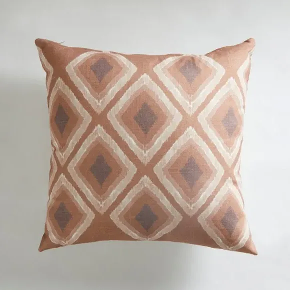 Diamond Cushion with Zip Cover - Brown, Polyester image