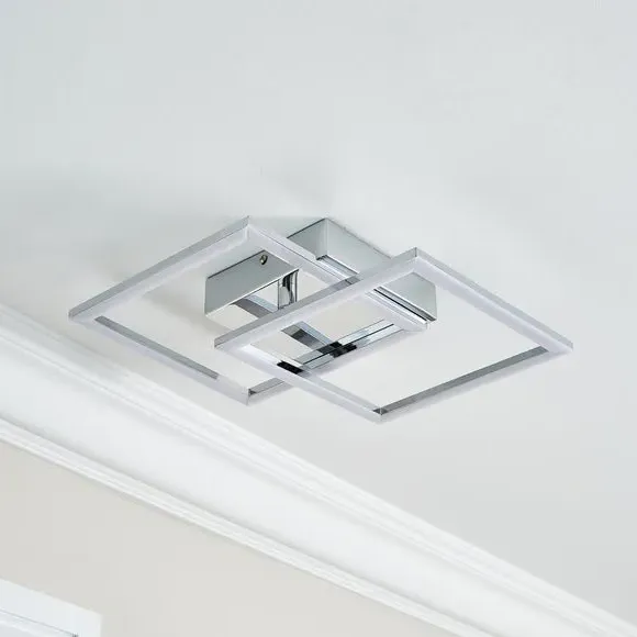 Diamond LED Flush Light - Chrome, Metal