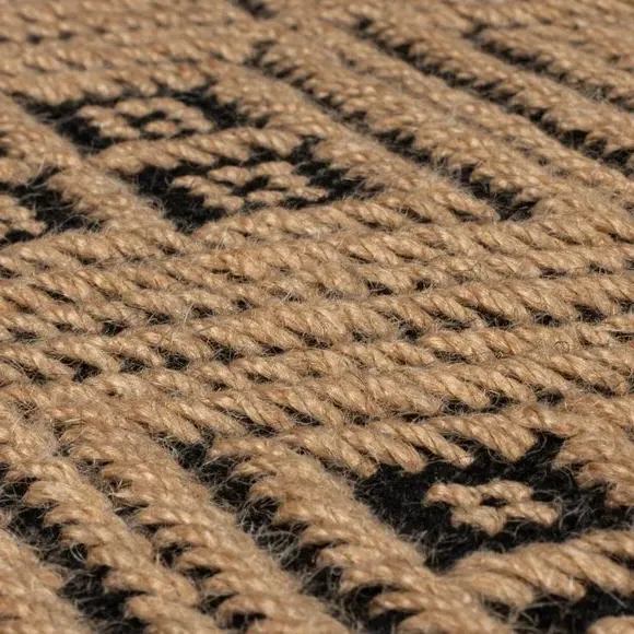 Diamond Pattern Jute Runner - Monochrome
