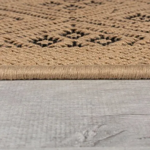 Diamond Pattern Jute Runner - Monochrome