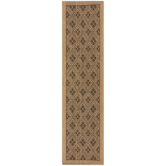 Diamond Pattern Jute Runner - Monochrome