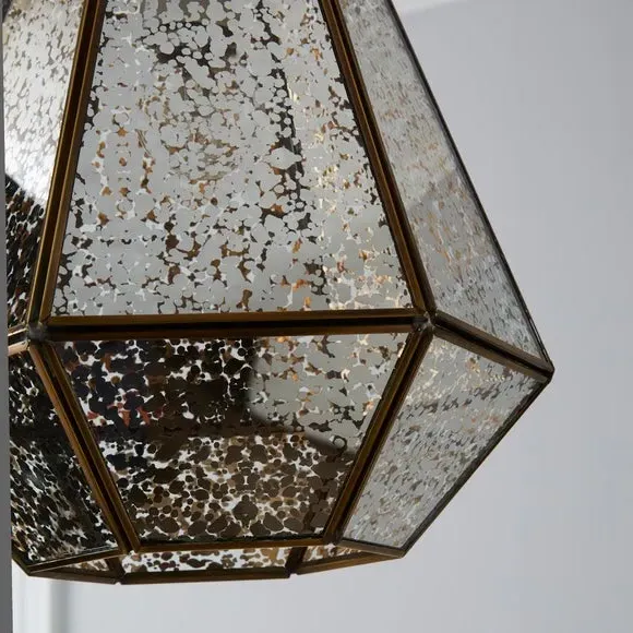 Diamond Pendant Shade Easy Fit - Gold, Glass