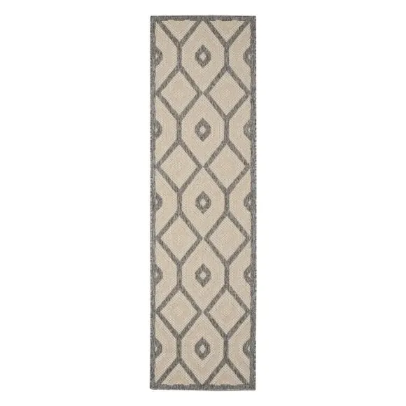 Diamond Runner Rug - Cream, Polypropylene image