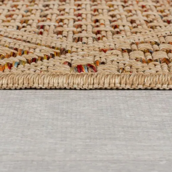 Diamond Runner Rug Indoor Outdoor - Natural