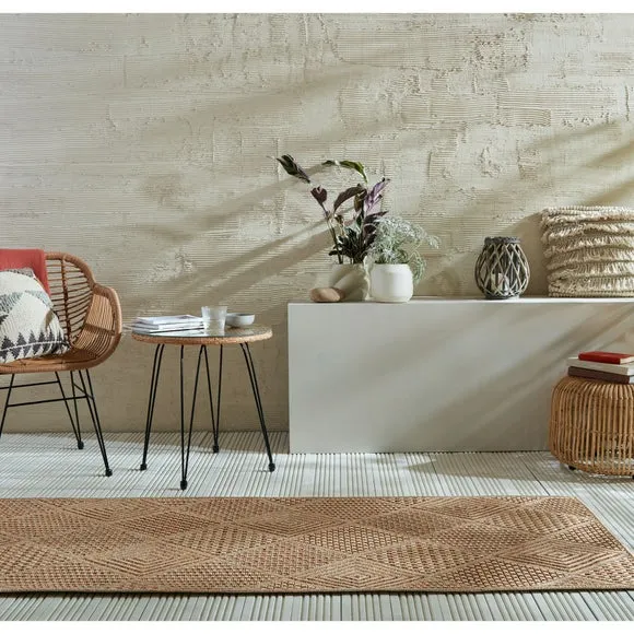 Diamond Runner Rug Indoor Outdoor - Natural image