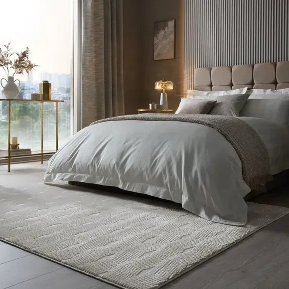 Diamond Textured Rug - Cream image