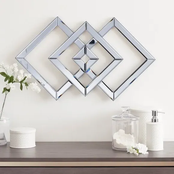 Diamond Wall Art with Bevelled Edge - Smoke image