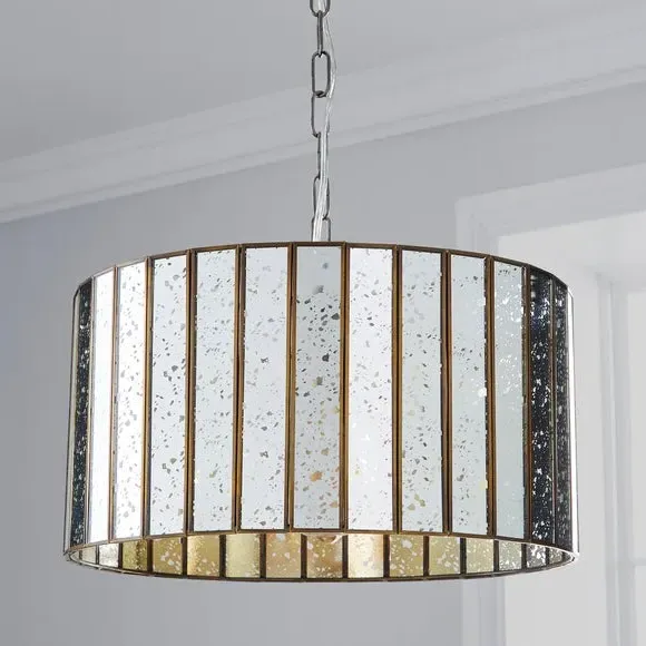 Dimmable Pendant Light - Gold, Mercury Glass