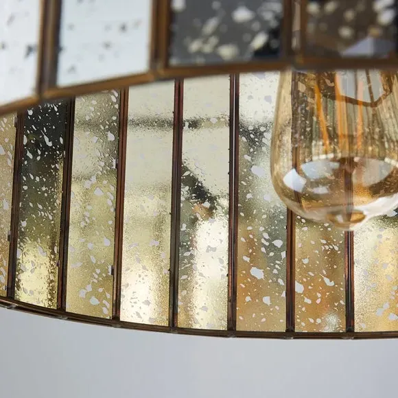 Dimmable Pendant Light - Gold, Mercury Glass