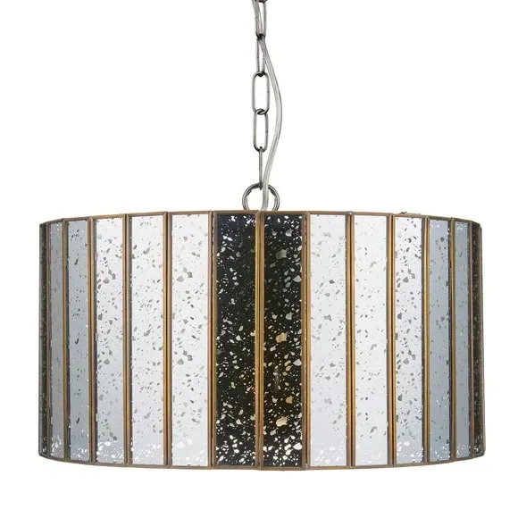Dimmable Pendant Light - Gold, Mercury Glass