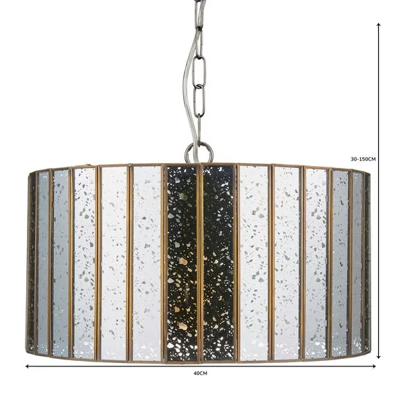 Dimmable Pendant Light - Gold, Mercury Glass