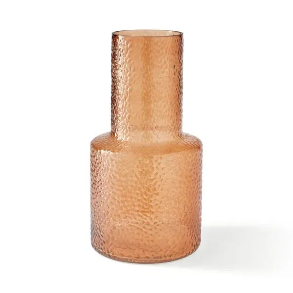 Dimpled Glass Vase - Brown, Glass