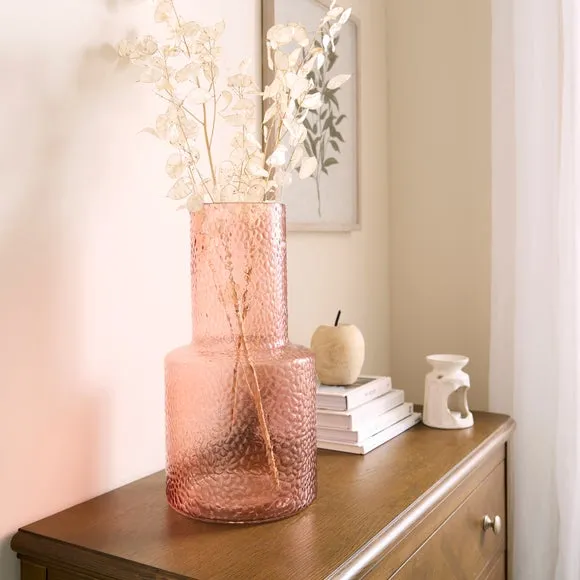 Dimpled Glass Vase - Ginger, Glass