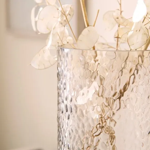 Dimpled Glass Vase - Smoke, Glass