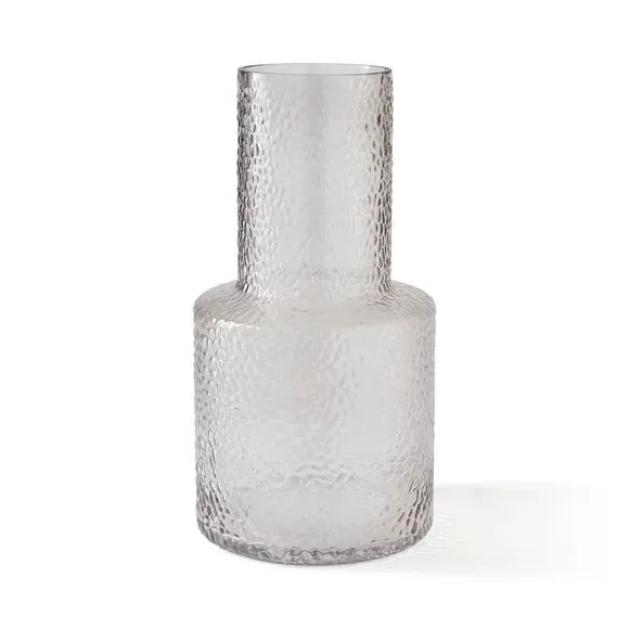 Dimpled Glass Vase - Smoke, Glass