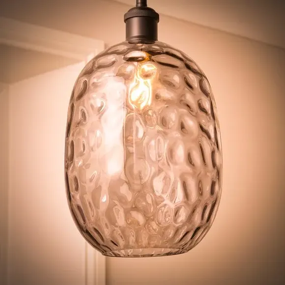 Dimpled Pendant Shade Easy Fit - Clear, Glass