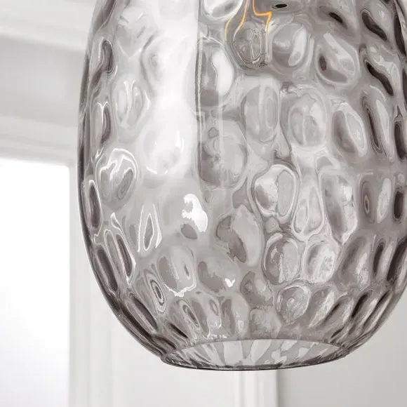 Dimpled Pendant Shade Easy Fit - Clear, Glass