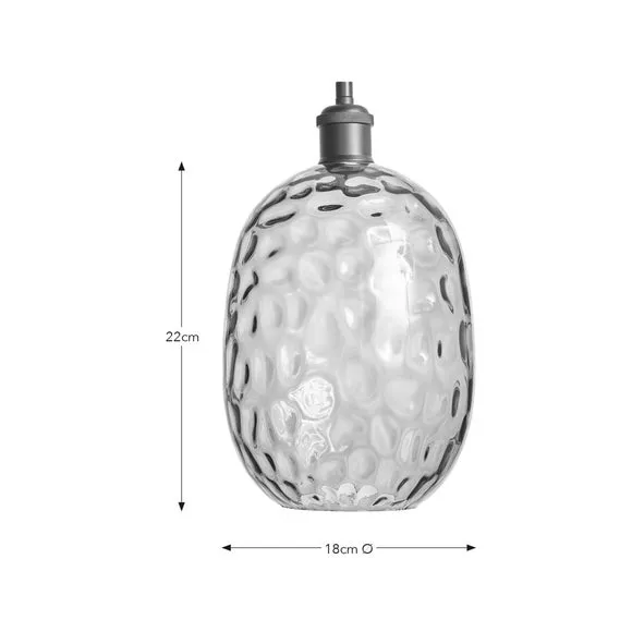 Dimpled Pendant Shade Easy Fit - Clear, Glass