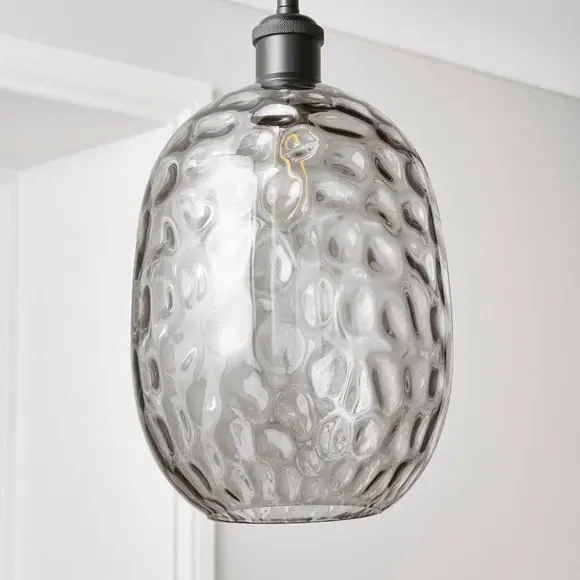 Dimpled Pendant Shade Easy Fit - Clear, Glass image
