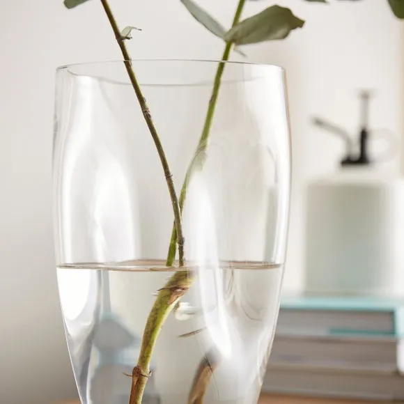Dimpled Texture Glass Vase - Clear, Recycled Glass