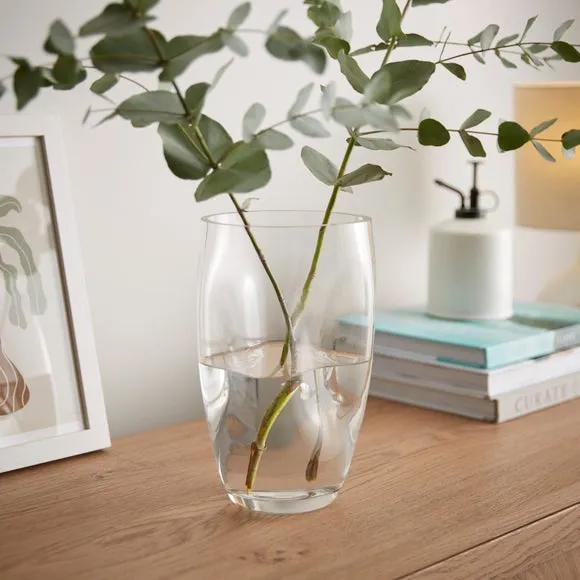 Dimpled Texture Glass Vase - Clear, Recycled Glass image