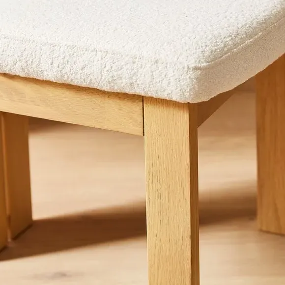 Dining Chair High-Back - Ivory, Boucle