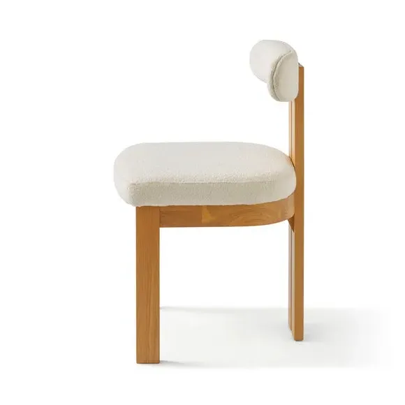 Dining Chair High-Back - Ivory, Boucle