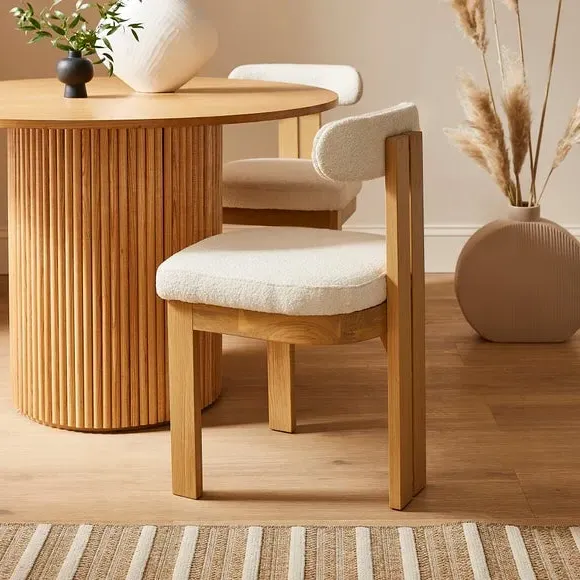 Dining Chair High-Back - Ivory, Boucle image