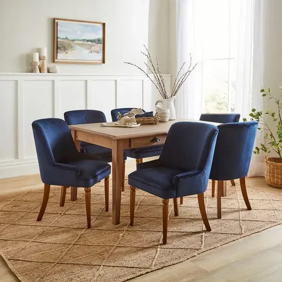 Dining Chair High Back - Navy, Velvet