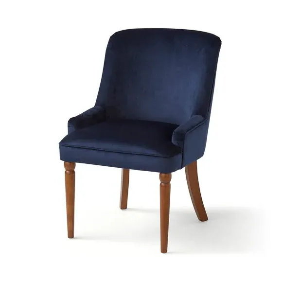 Dining Chair High Back - Navy, Velvet