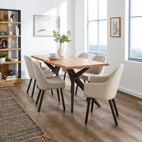Dining Chair - Natural, Luna Fabric