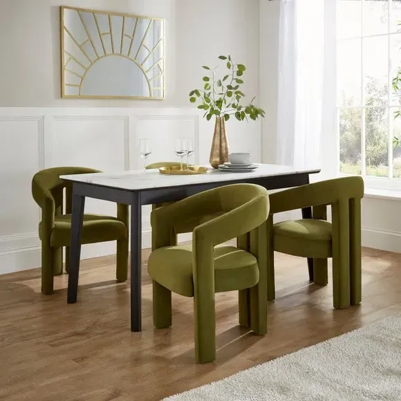Dining Chair - Olive, Velvet image