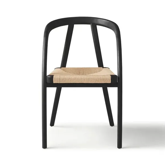 Dining Chair with Armrests - Black, Beech