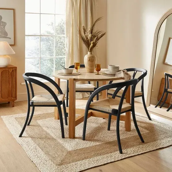 Dining Chair with Armrests - Black, Beech