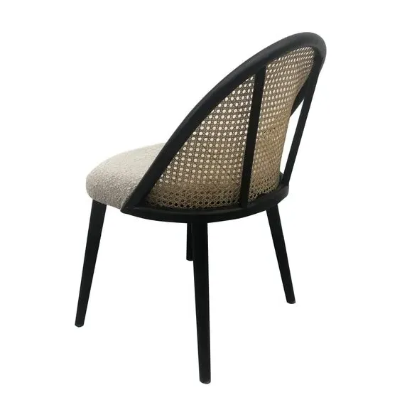 Dining Chair with Boucle Upholstery - Grey