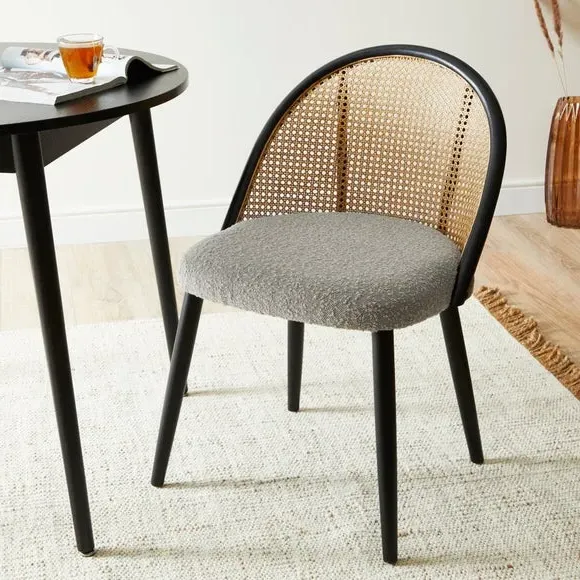 Dining Chair with Boucle Upholstery - Grey image