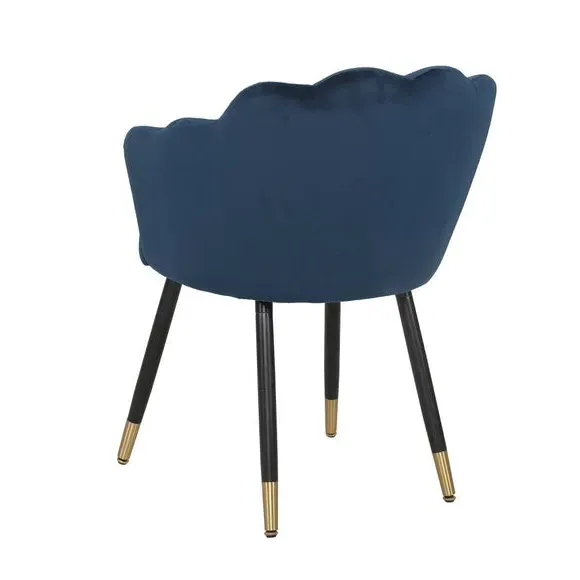 Dining Chair with Brass Legs - Midnight, Velvet