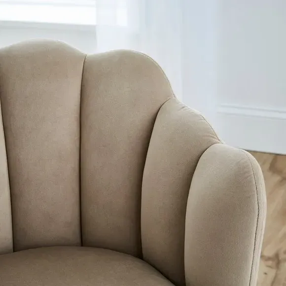 Dining Chair with Brass Legs - Mink, Velvet