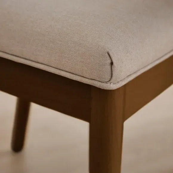 Dining Chair with Curved Back - Dark Wood, Fabric
