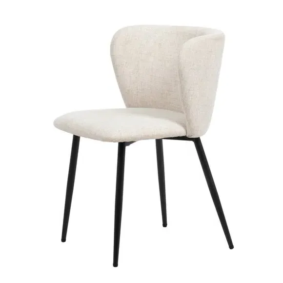 Dining Chair with Curved Back - Natural, Linen