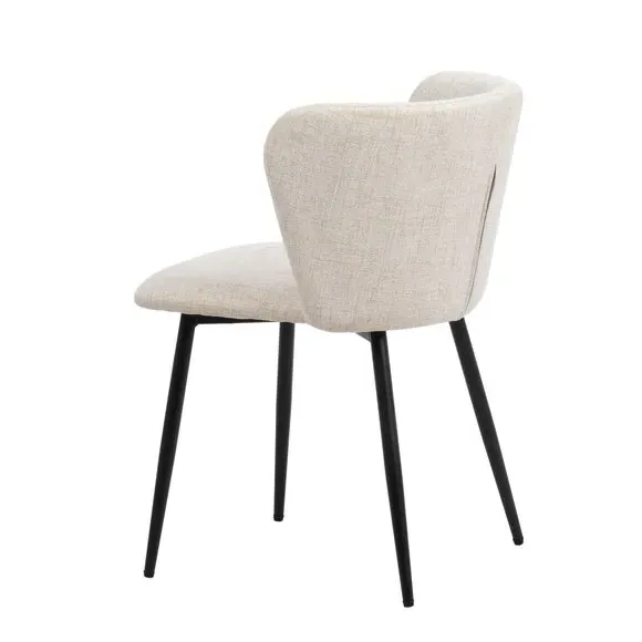 Dining Chair with Curved Back - Natural, Linen