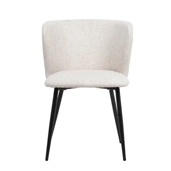 Dining Chair with Curved Back - Natural, Linen