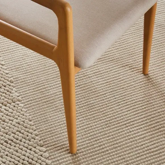 Dining Chair with Curved Back - Oak, Fabric