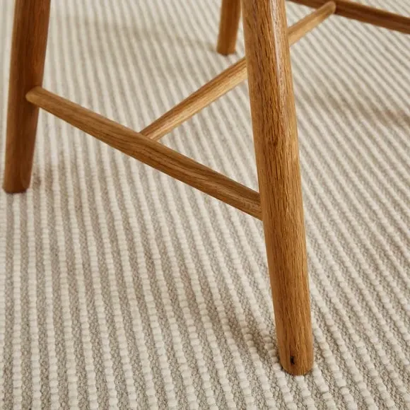 Dining Chair with Curved Back - Oak, Solid Wood