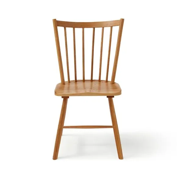 Dining Chair with Curved Back - Oak, Solid Wood