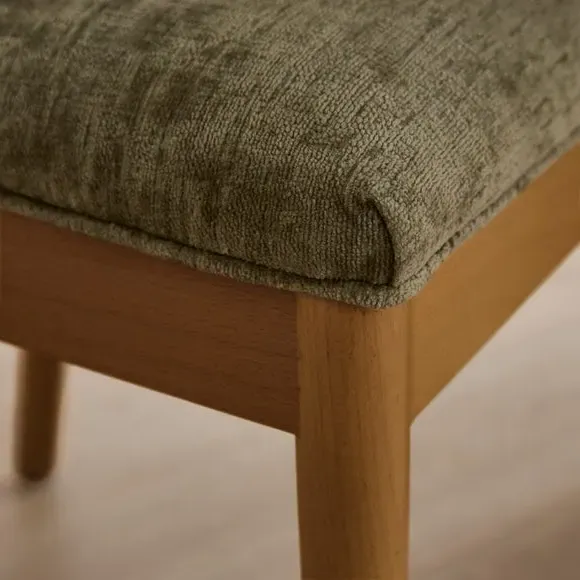 Dining Chair with Curved Back - Olive, Chenille