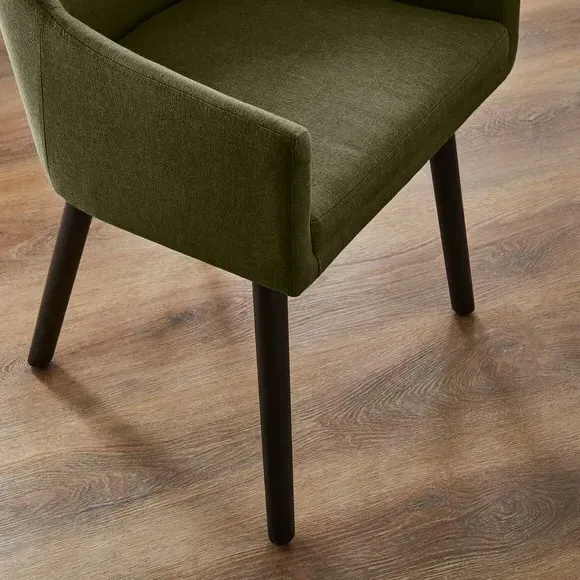 Dining Chair with Cushioned Seat - Olive, Fabric