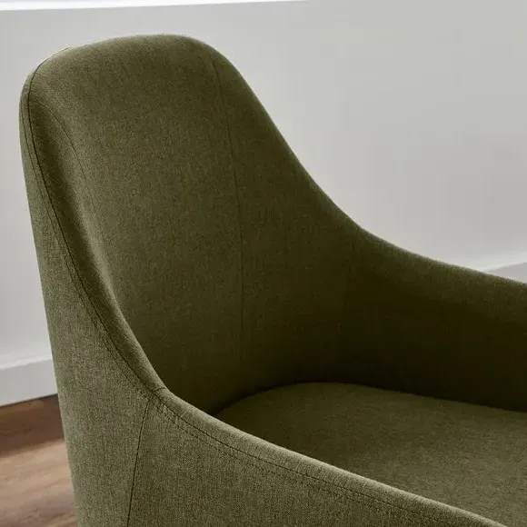 Dining Chair with Cushioned Seat - Olive, Fabric